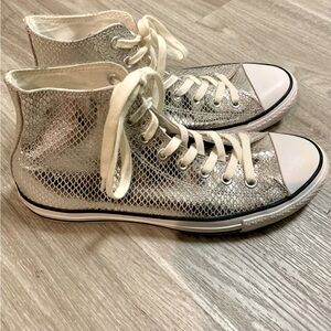 Silver Python Converse Sneakers!
